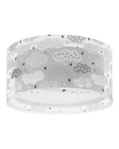 Plafonnier pour enfants en plastique gris, Clouds