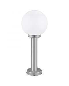 Luminaire extérieur argenté en acier inoxydable, Baukje, IP44