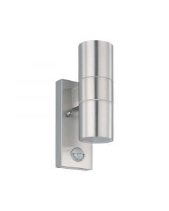 Applique extérieur avec détecteur de mouvement argentée en acier inoxydable, Marlies, IP44