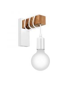 Applique murale en bois blanche, Anton