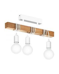 Lampe plafond en bois blanche, Anton