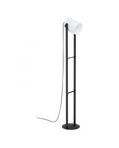 Lampadaire en bois noir, Kaspar, avec interrupteur