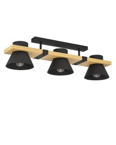 Plafonnier noir en bois, Juanita