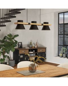 Suspension noire en bois, Juanita