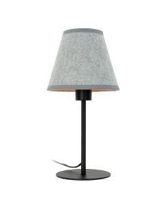 Lampe de table grise en tissu, Allan, avec interrupteur