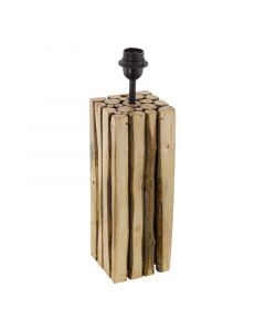 Lampe de table sans abat-jour en bois marronne, Kick, avec interrupteur