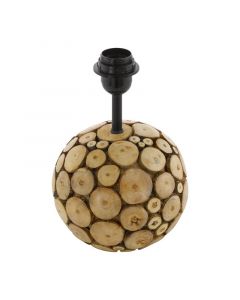Lampe de table sans abat-jour en bois marronne, Kick, avec interrupteur