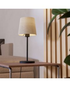 Lampe de table noire en tissu, Siham, avec interrupteur