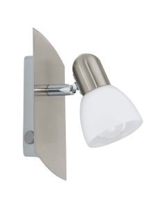 Spot plafond nickel en acier, Niene, avec interrupteur