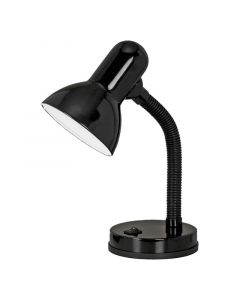 Lampe de bureau noire en plastique, Granza, avec interrupteur