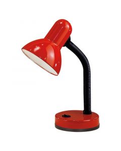 Lampe de bureau rouge en plastique, Granza, avec interrupteur