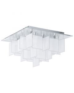 Lampe plafond chromée en verre, Sil