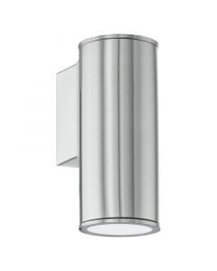 Luminaire extérieur argenté en acier inoxydable, Marlies, IP44