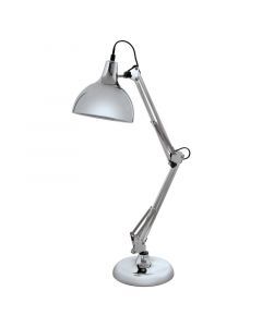 Lampe de bureau chromée en métal, Josha, avec interrupteur