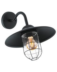 Luminaire extérieur noir en acier, Alyena, IP44