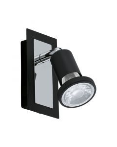 Spot plafond chromé en acier, Tisha, avec interrupteur