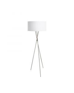 Lampadaire trépied blanc en tissu, Anuschka, avec interrupteur