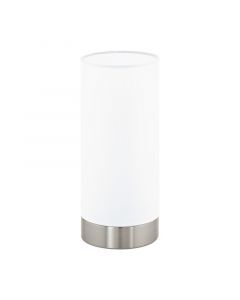 Lampe de table nickel en verre, Asiye, avec interrupteur