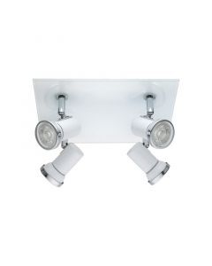 Spot plafond chromé en verre, Jasmijn, IP44
