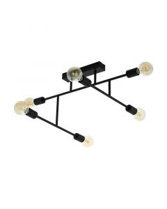 Lampe plafond noire en acier, Anica