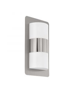 Luminaire extérieur argenté en acier inoxydable, Maika, IP44