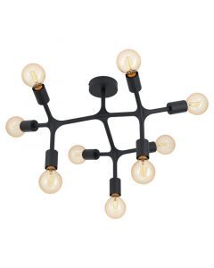Lampe plafond noire en acier, Anjana