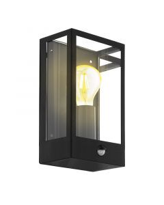 Applique extérieur avec détecteur de mouvement noire en acier, Alihan, IP44