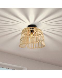 Plafonnier en rotin marron, Sicco