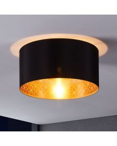 Lampe plafond noire en tissu, Kelsey