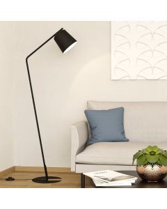 Lampadaire noir en aluminium, Jasmyn, avec interrupteur