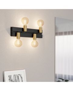 Applique murale noire en aluminium, Jelka