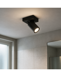 Spot plafond noir moderne, Kenan, IP44