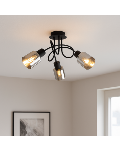 Plafonnier noir design, Crystal