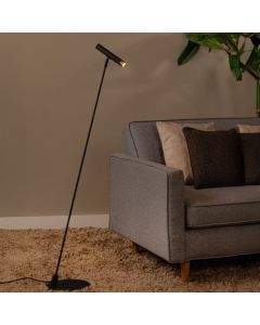 Lampadaire moderne noir, Alec, avec interrupteur