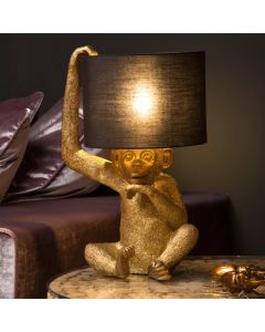 Lampe de table rétro dorée, Extravaganza Chimp, avec interrupteur