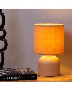 Lampe de table vintage jaune, Woolly, avec interrupteur