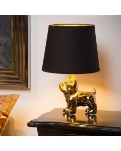 Lampe de table rétro dorée, Extravaganza Sir Winston, avec interrupteur