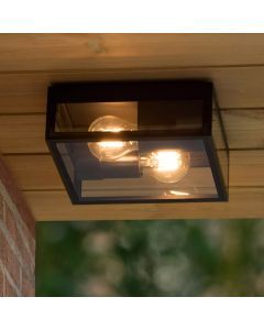 Lampe plafond moderne noire, Dukan, IP65