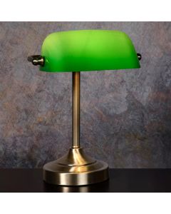 Lampe de banquier classique verte, Banker, avec interrupteur