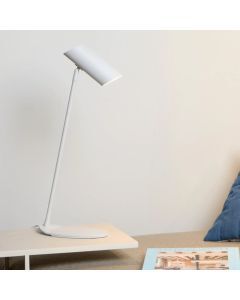 Lampe de bureau moderne blanche, Hester, avec interrupteur