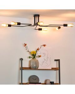 Lampe plafond classique noire, Lester