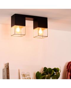 Lampe plafond moderne dorée, Rixt