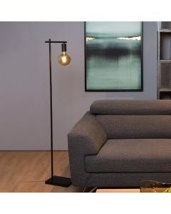 Lampadaire moderne noir, Leanne, avec interrupteur