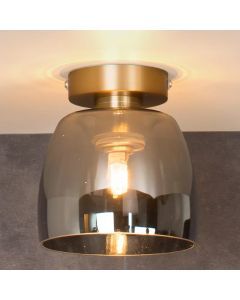 Lampe plafond rétro dorée, Tyler, IP44