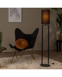 Lampadaire rustique noir, Herman, avec interrupteur