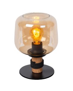 Lampe de table rétro ambre, Ilona, avec interrupteur