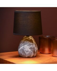 Lampe de table en céramique blanche, Marmo, avec interrupteur