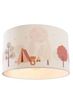Plafonnier pour enfants blanc en tissu, Forest life