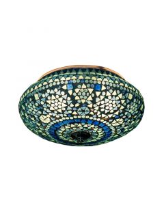 Lampe plafond orientale bleue mosaïque, Mimoun
