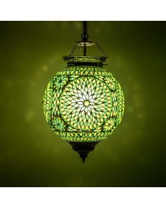 Suspension orientale verte mosaïque, Aziza